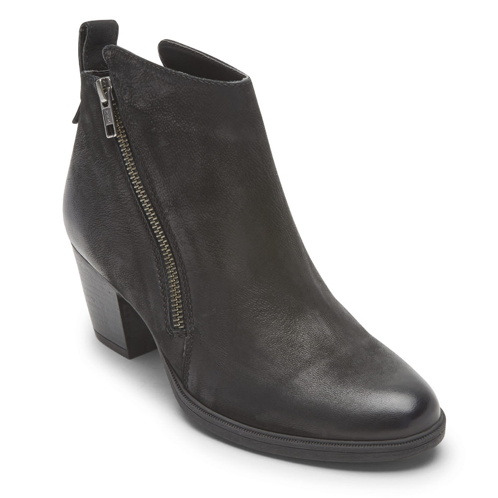 Rockport Womens Maddie Ankle Zip - Boots Black - VIA932574